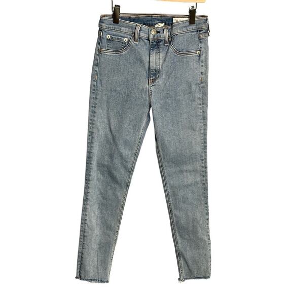 Rag & Bone | Size: 28 | High Rise Ankle Skinny Jeans Raw Hem Light Wash Stretchy - Picture 1 of 8